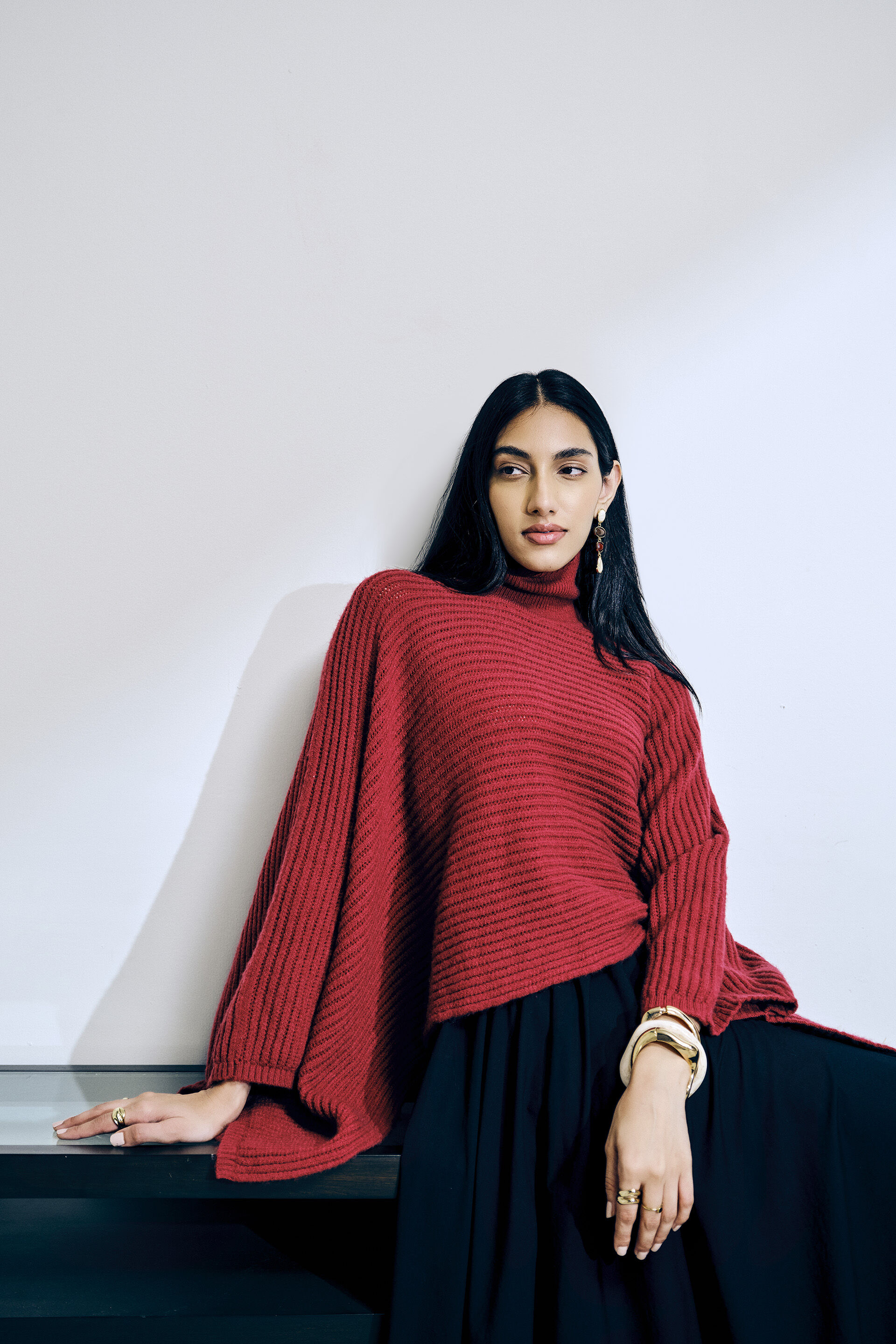 Deep Carmine Red Sweater, Wine, image 9